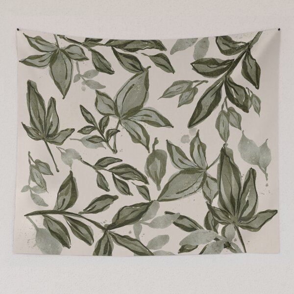 Item preview, Green Leaves Watercolor Drawing  designed and sold by MercuryV.