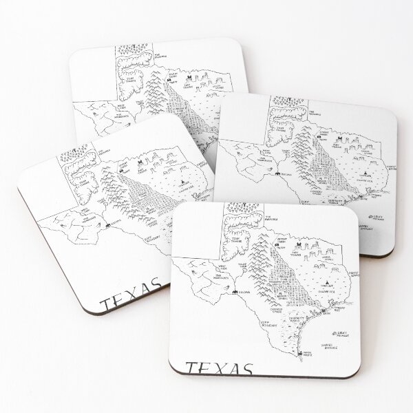 Item preview, Texas as a fantasy map - black and white designed and sold by aldayuan.