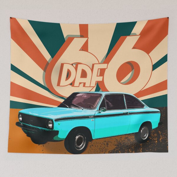 Item preview, Old Vintage blue 1972 Daf 66 marathon racing Car - vintage retro car lovers designed and sold by Rajpramanik.