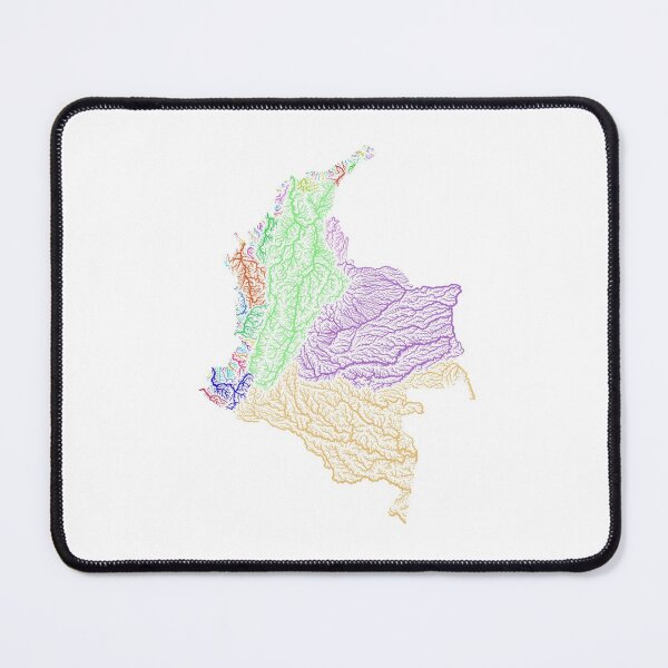 Item preview, Colombia River Basin Map in Rainbow Colours with White Background designed and sold by GrasshopperGeo.