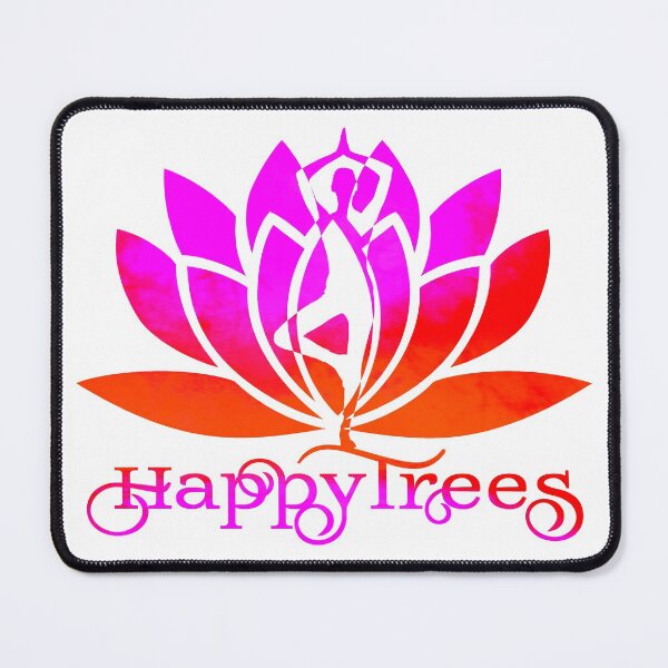 Item preview, Pink and Orange Happy Trees Watercolor Yoga Pose and Lotus Art v1 designed and sold by Fashionmonger.