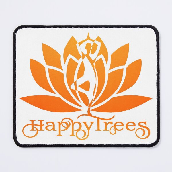Item preview, Yoga Orange Ombre Happy Trees Pose and Lotus Art designed and sold by Fashionmonger.