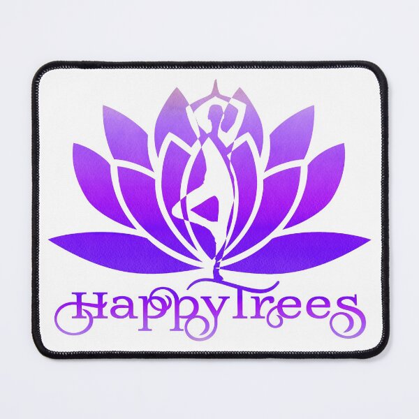 Item preview, Purple Happy Trees Watercolor Yoga Pose and Violet Lavender Lotus Art designed and sold by Fashionmonger.