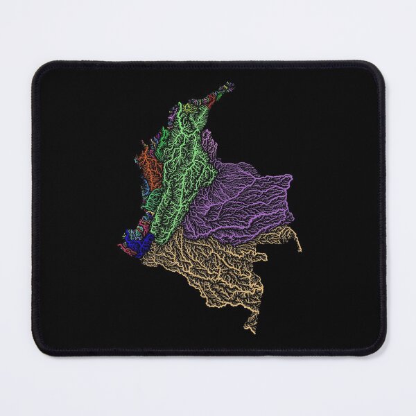 Item preview, Colombia River Basin Map in Rainbow Colours with Black Background designed and sold by GrasshopperGeo.