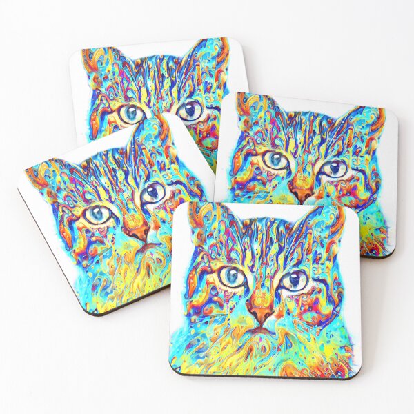 Item preview, Animal popular crazy blue cute cat sticker designed and sold by Grewtrel.