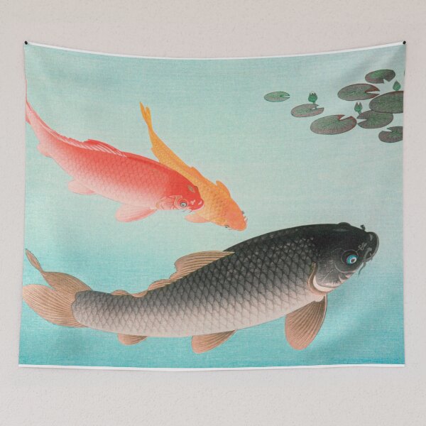 Item preview, Japanese Art Common and Golden Carp (1935) by Ohara Koson designed and sold by Designedbysm.