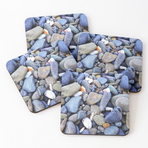 Item preview, Beach Pebbles Vintage Blues Greys Beige Greige with some White Shell Pieces designed and sold by Beachy.