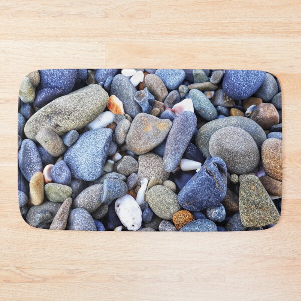 Item preview, Beach Pebbles Vintage Blues Greys Beige Greige with some White Shell Pieces designed and sold by Beachy.