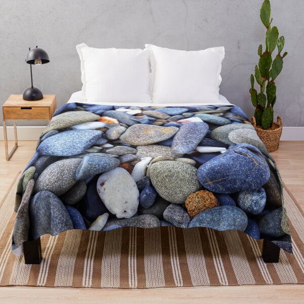Item preview, Beach Pebbles Vintage Blues Greys Beige Greige with some White Shell Pieces designed and sold by Beachy.