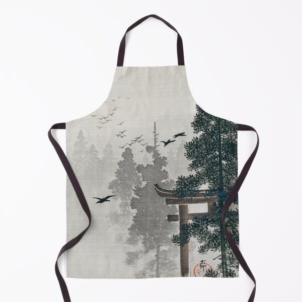 Item preview, Japanese Art Flock of birds and a torii gate in a pine tree forest (1877-1945) by Ohara Koson designed and sold by Designedbysm.