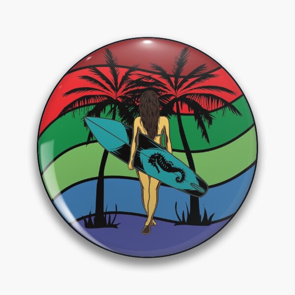 Item preview, surfing woman summer palm sport designed and sold by ReneMM.