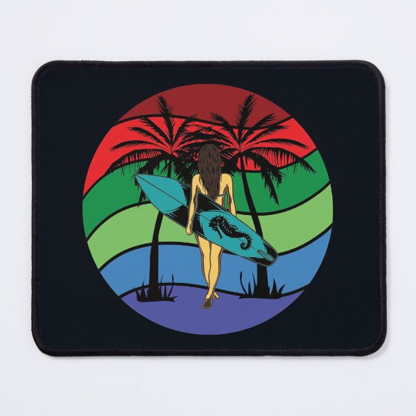 Item preview, surfing woman summer palm sport designed and sold by ReneMM.