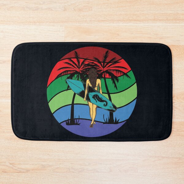 Item preview, surfing woman summer palm sport designed and sold by ReneMM.