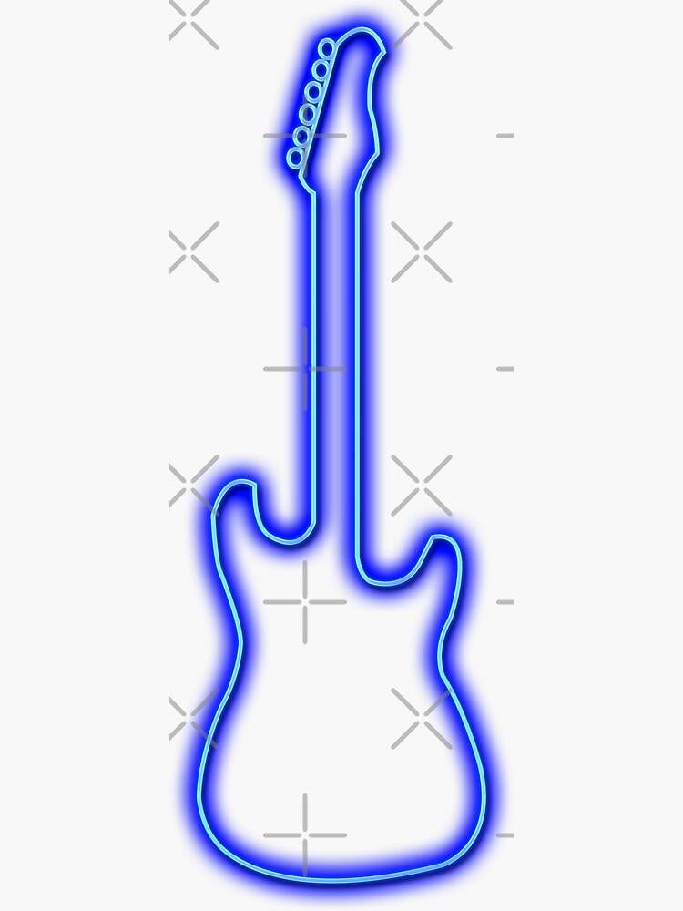 "Neon Guitar" Sticker by JCGair Redbubble