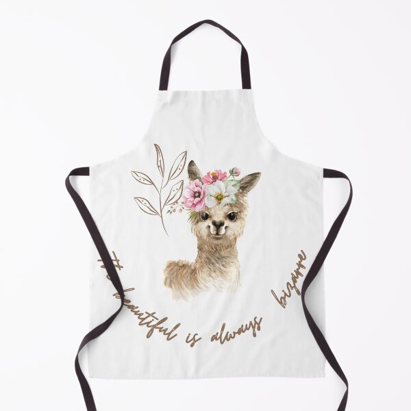 Item preview, The beautiful is always bizarre -Colorful Cute Kawaii Alpaca with Pink Flowers on Her Head Watercolor designed and sold by Red-ElYoubi.