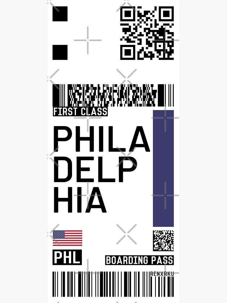 "Philadelphia Plane Ticket Boarding Pass" Sticker for Sale by renroku