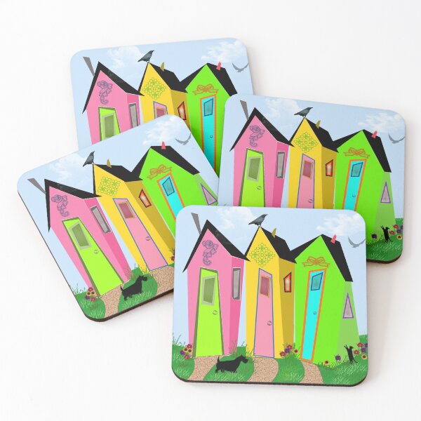 Item preview, Jelly Row colourful cabins. designed and sold by TayDayArt.