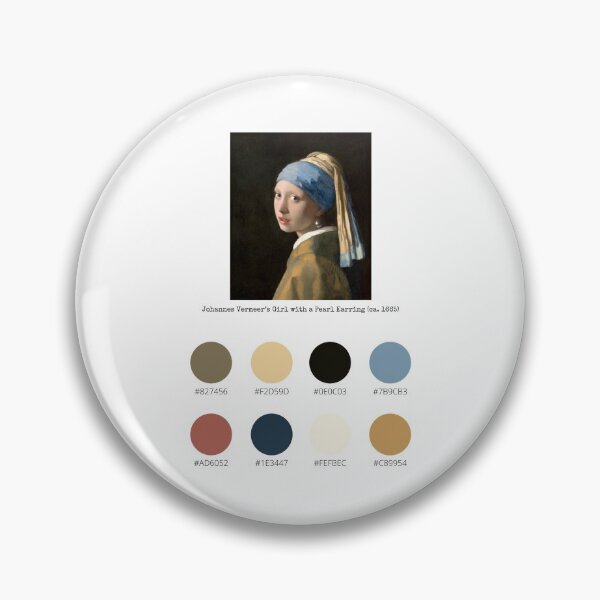 Item preview, Colour Palette of Johannes Vermeer’s Girl with a Pearl Earring (ca. 1665) designed and sold by CoffeewithAnh.