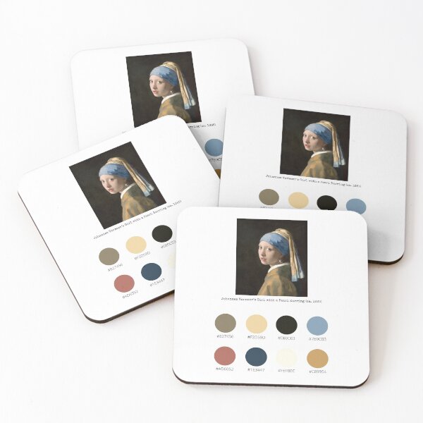 Item preview, Colour Palette of Johannes Vermeer’s Girl with a Pearl Earring (ca. 1665) designed and sold by CoffeewithAnh.