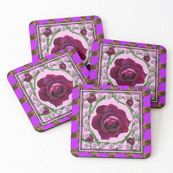 Item preview, WILD PURPLE ROSE ABSTRACT CANES PATTERN ART designed and sold by sharlesart.