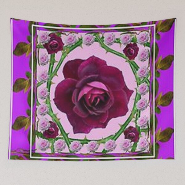 Item preview, WILD PURPLE ROSE ABSTRACT CANES PATTERN ART designed and sold by sharlesart.