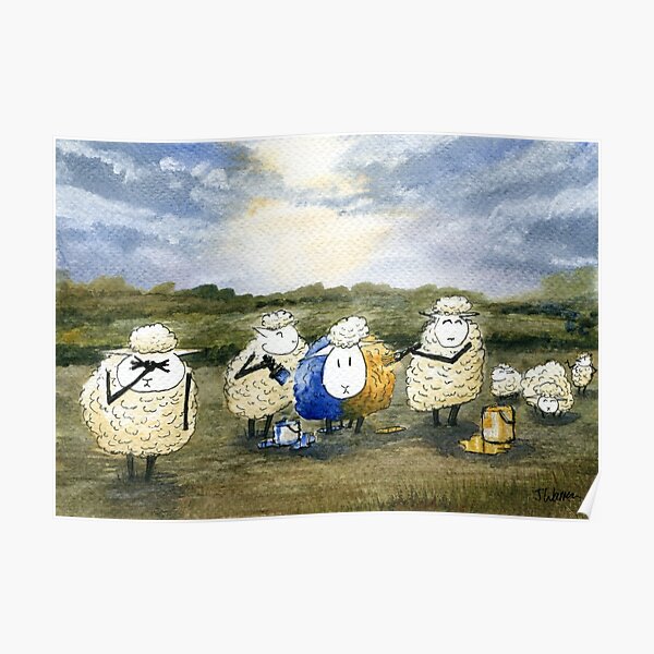 Sheep Painting Poster