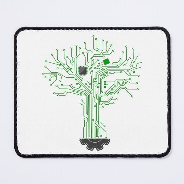 Item preview, Circuit tree- CPU PCB trace lines printed art designed and sold by EngineersArt.