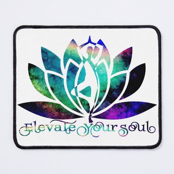Item preview, Black Opal Watercolor Elevate Your Soul Yoga and Lotus Art designed and sold by Fashionmonger.