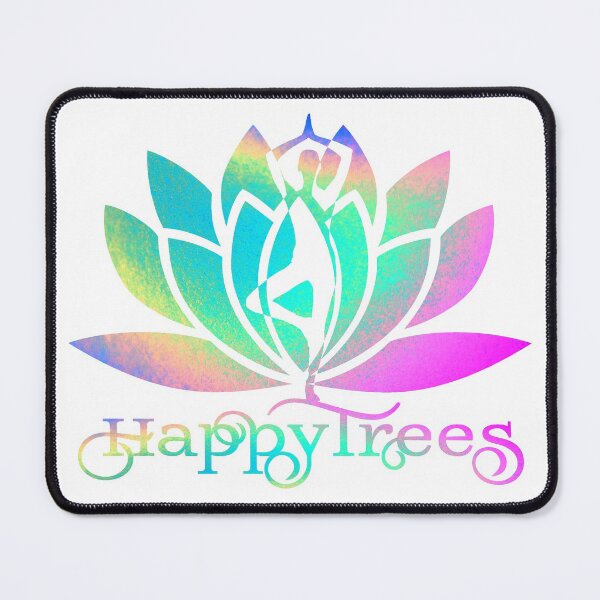 Item preview, Opal Pastel Rainbow Watercolor Happy Trees Yoga Pose and Lotus Art designed and sold by Fashionmonger.