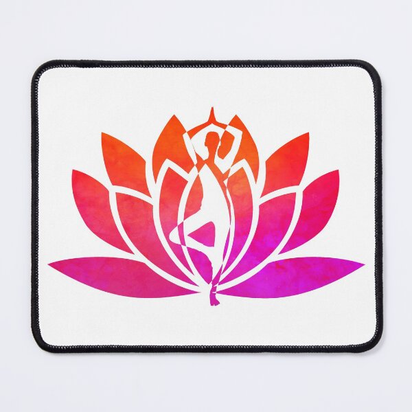 Item preview, Pink and Orange Watercolor Yoga Lotus Art designed and sold by Fashionmonger.
