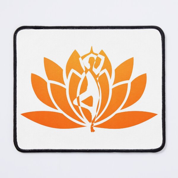 Item preview, Yoga Orange Ombre Pose and Lotus Art designed and sold by Fashionmonger.