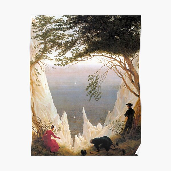 "Caspar David Friedrich Chalk Cliffs on Rugen, 1818" Poster for Sale