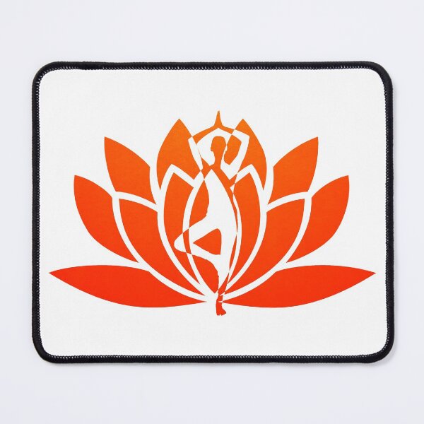 Item preview, Neon Orange Ombre Pose Yoga and Lotus Art designed and sold by Fashionmonger.