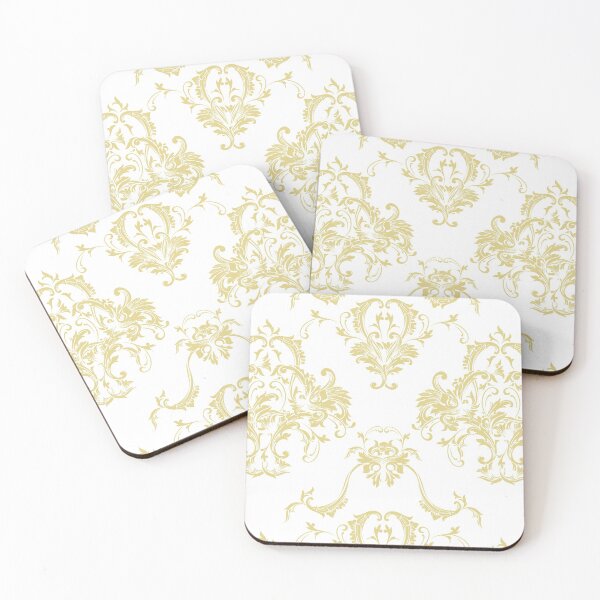 Aperçu de l'œuvre Yellow and White Damask Scroll Baroque Pattern Coordinates w/ Sherwin Williams 2022 Popular Color Chartreuse SW 0073 créée et vendue par ColorOfTheYears.