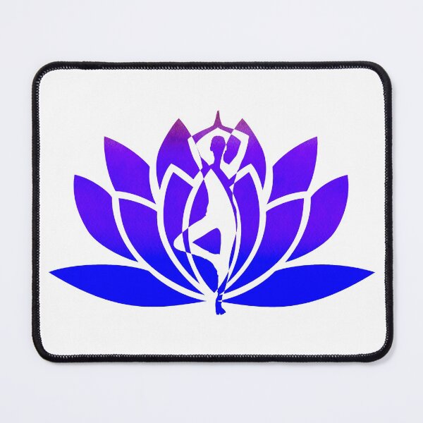 Item preview, Royal Blue and Indigo Ombre Pose Yoga and Lotus Art designed and sold by Fashionmonger.