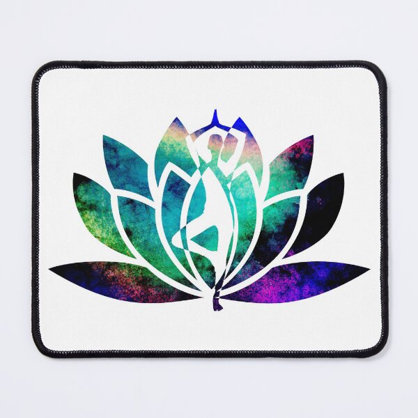 Item preview, Black Opal Watercolor Yoga and Lotus Art designed and sold by Fashionmonger.