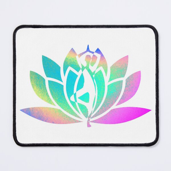 Item preview, Opal Pastel Rainbow Watercolor Yoga Pose and Lotus Art designed and sold by Fashionmonger.