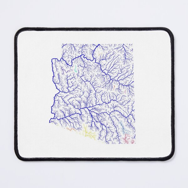 Item preview, Arizona River Basin Map in Rainbow Colours with White Background designed and sold by GrasshopperGeo.