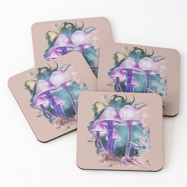 Item preview, Purple Pink Bonnet Watercolour Mushroom designed and sold by MysticHue.
