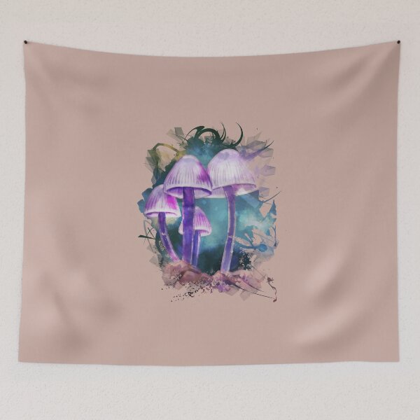 Item preview, Purple Pink Bonnet Watercolour Mushroom designed and sold by MysticHue.