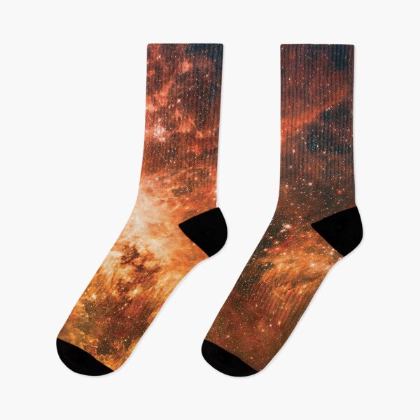 Artikelvorschau, Space Socken - Orange entworfen und verkauft von theblueofmyeye.