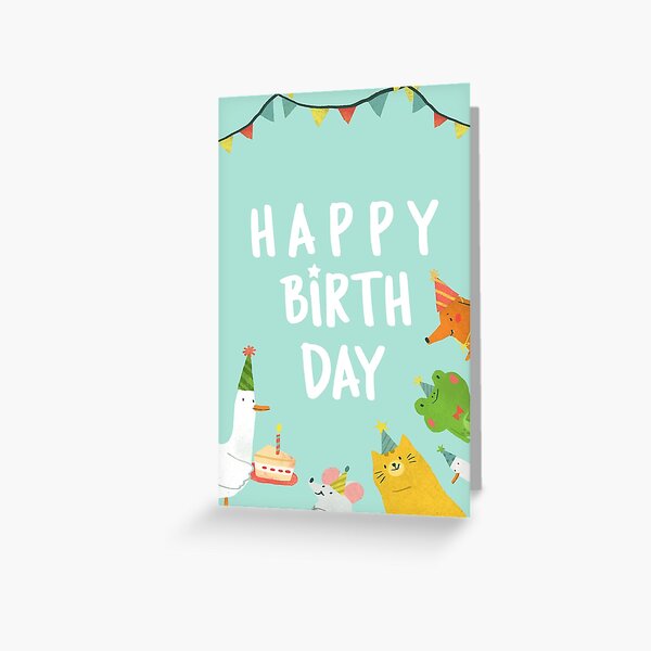 Animals Birthday Card Greeting Card