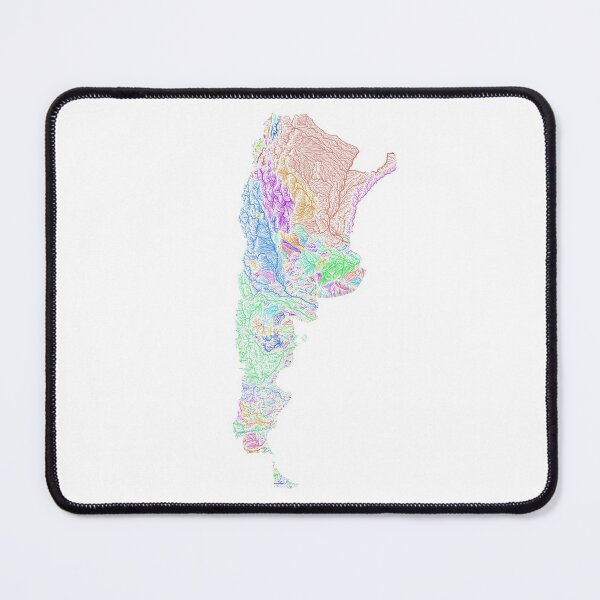 Item preview, Argentina River Basin Map in Rainbow Colours with White Background designed and sold by GrasshopperGeo.