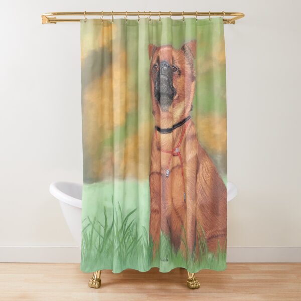 Petit brabançon portrait Shower Curtain