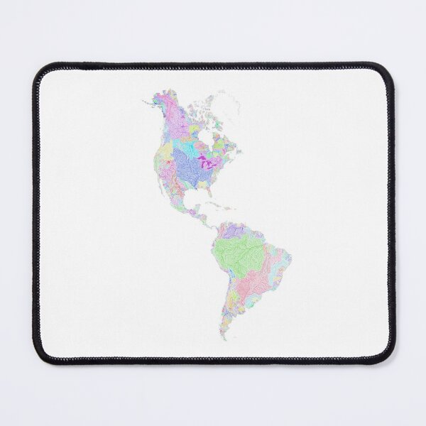 Item preview, The Americas River Basin Map in Rainbow Colours with White Background designed and sold by GrasshopperGeo.