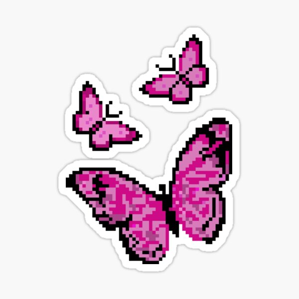 Papillons en Pixel Art Sticker