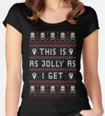 Emo Gothic Ugly Christmas Sweater Women's Fitted Scoop T-Shirt