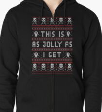 Sudadera con capucha y cremallera Emo Gothic Ugly Christmas Sweater