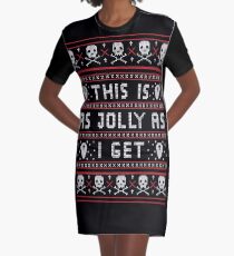 Emo Gothic Ugly Christmas Sweater Graphic T-Shirt Dress