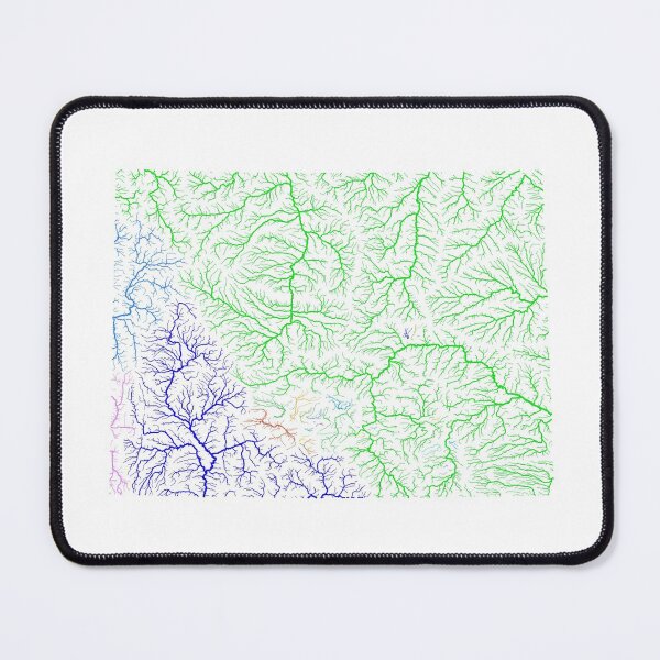 Item preview, Wyoming River Basin Map in Rainbow Colours with White Background designed and sold by GrasshopperGeo.
